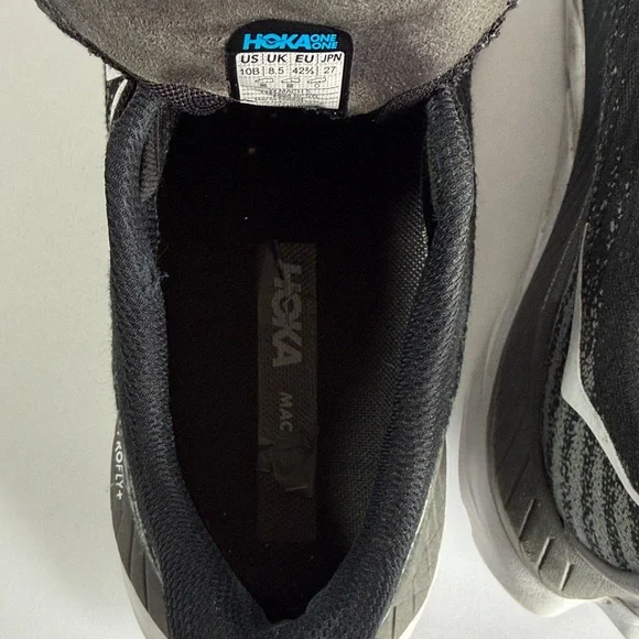 Hoka Black and White Men's Running Sneakers - Picture 9 of 11